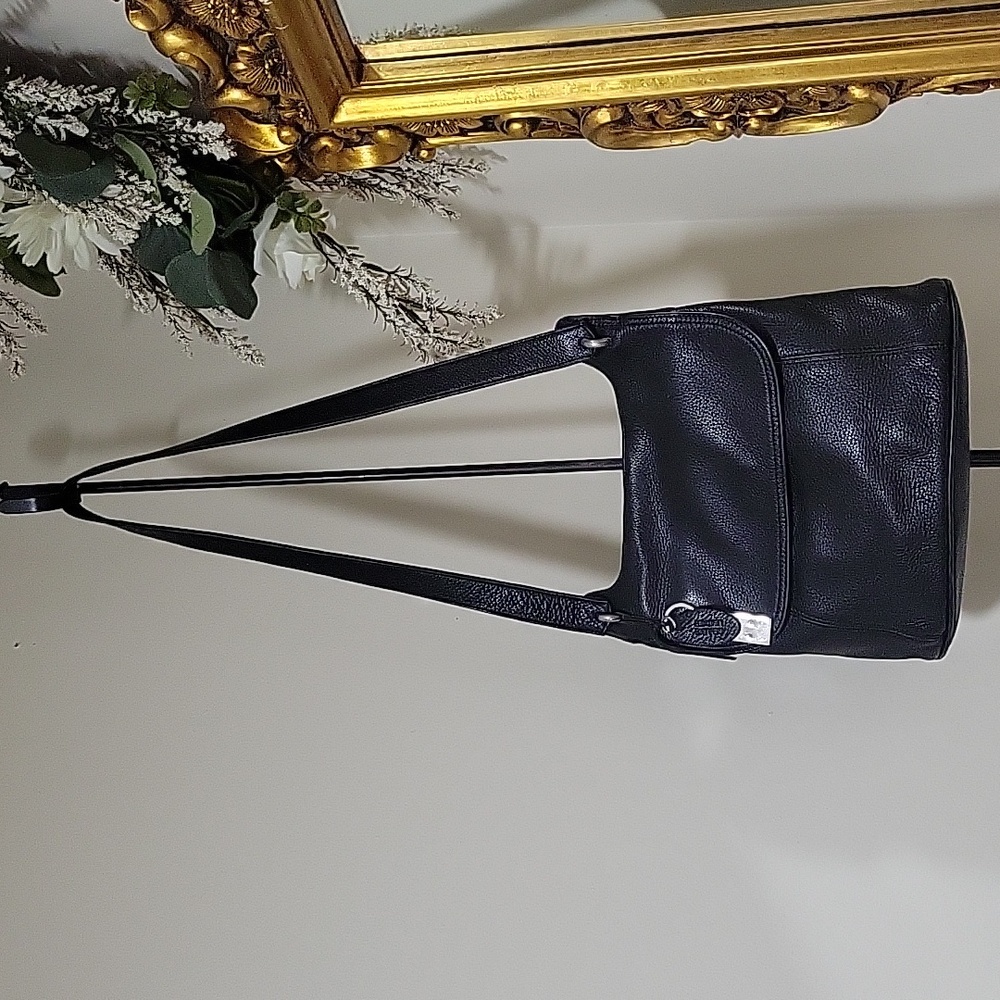ROLFS Soft black leather shoulder bag Dimensions 10 in X 10 in X 3.5 in